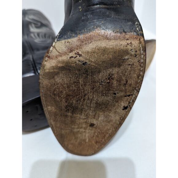 Olathe Vtge Western Boots 10B.Made Olathe Kansas USA Cats Paw Heel Can Be Unisex - Picture 10 of 16